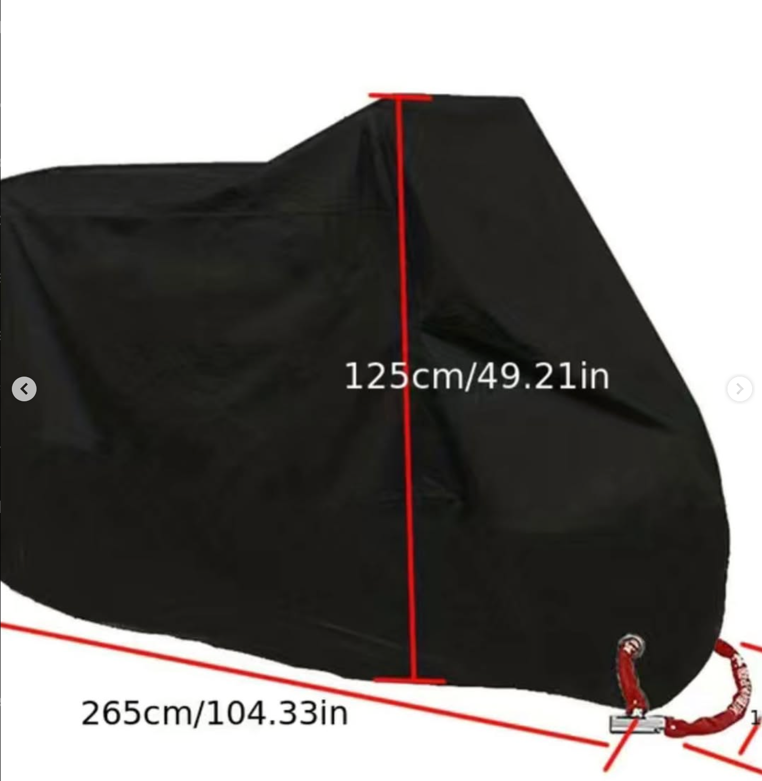 Waterproof foldable motorcycle tarpaulin. Available colors: black and orange.