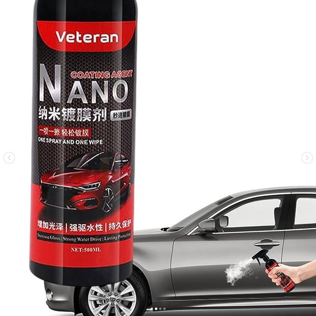 Nano Ceramic Car Spray Polish Removes dirt, bird droppings, dust, grease and stubborn stains instantly, making washing your car easier. 500ml bottle size.