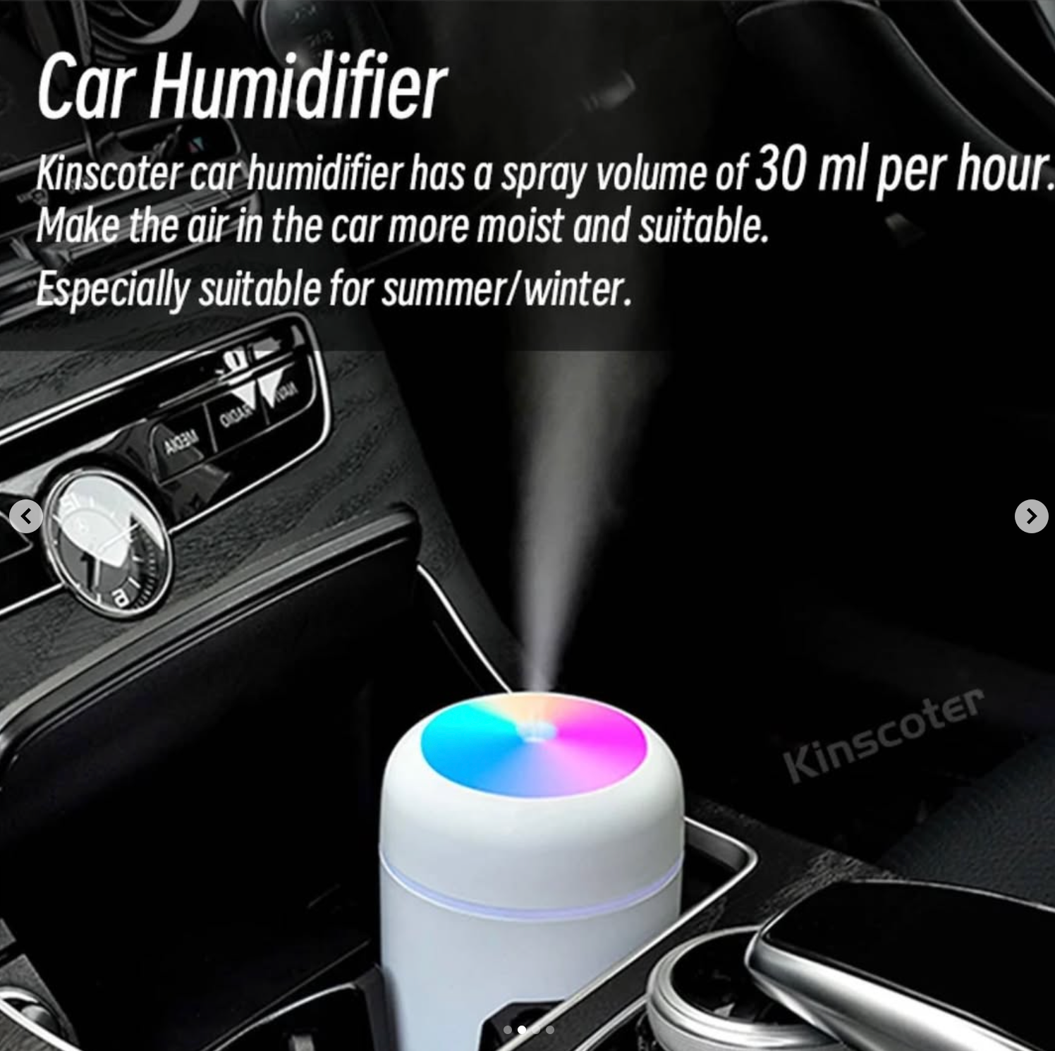 300ml car air freshener diffuser. Available colors: gray and white. Comes with two additional filters.