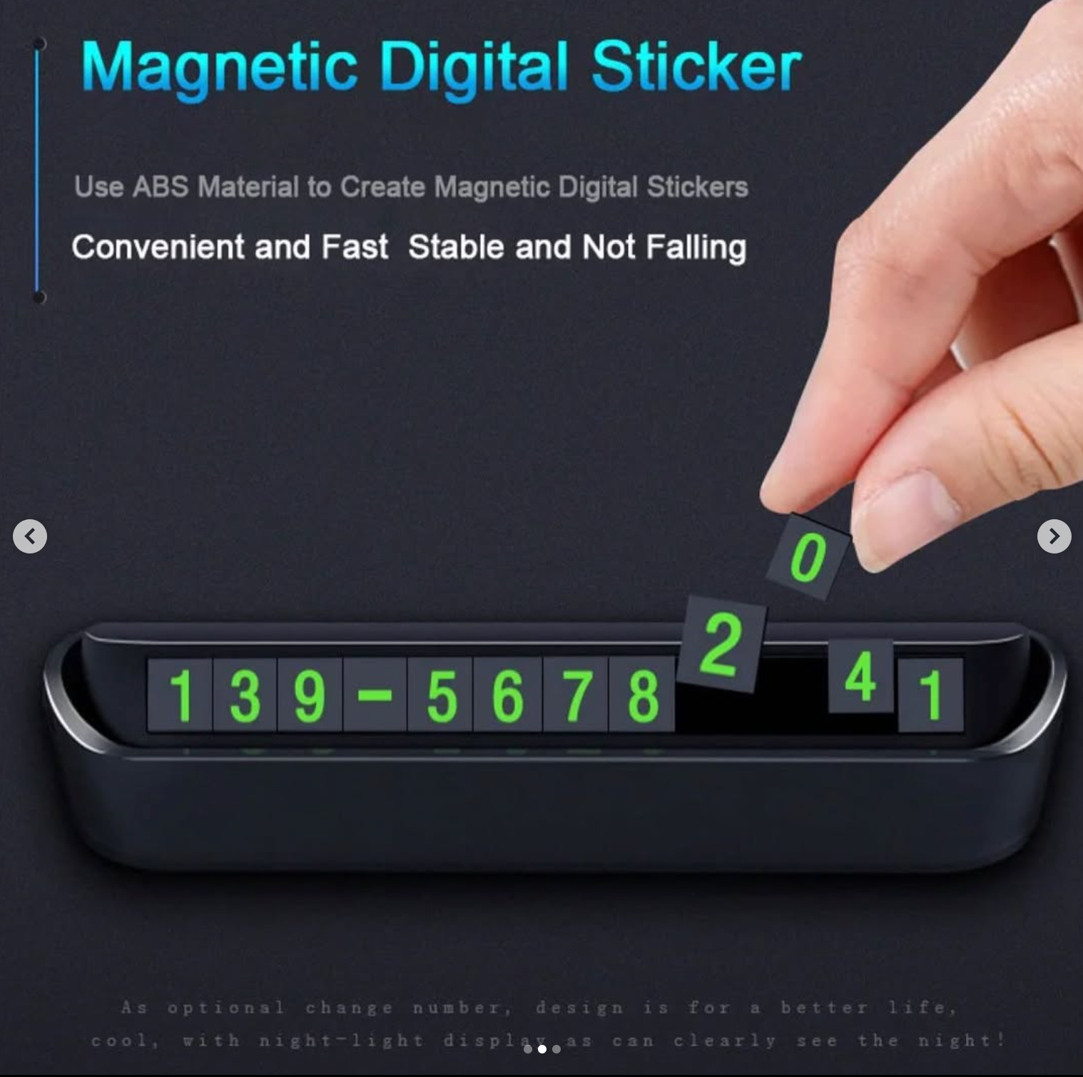 Parking card plate. Colors available: black, white. Price: 2500 dirhams.