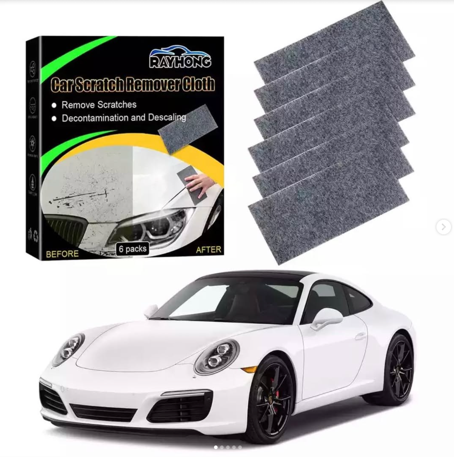 6pcs Car Accessories Car Nano Glitter Cloth Scratch Repair Tools Paint Scratches Magic Cloth Stubborn Stains