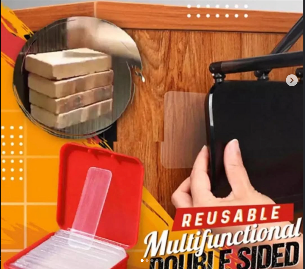 60 Pieces Reusable Waterproof Double-Sided Adhesive Tape Home Appliance Wall Sticker Non-marking Cleanable Transparent Tapes