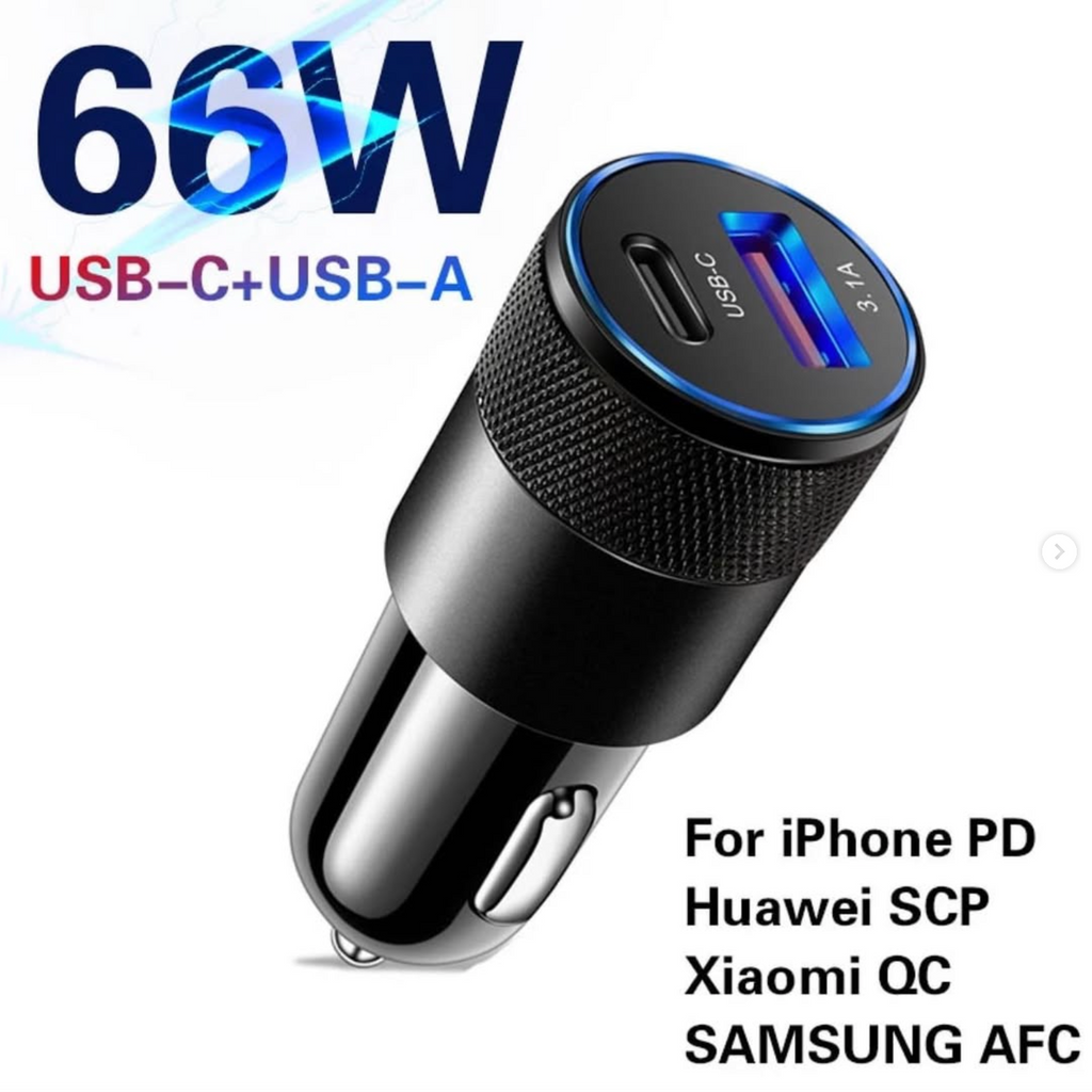 66W USB Car Charger Quick Charge 3.0 Type C Fast Charging Phone Adapter Price 1.5