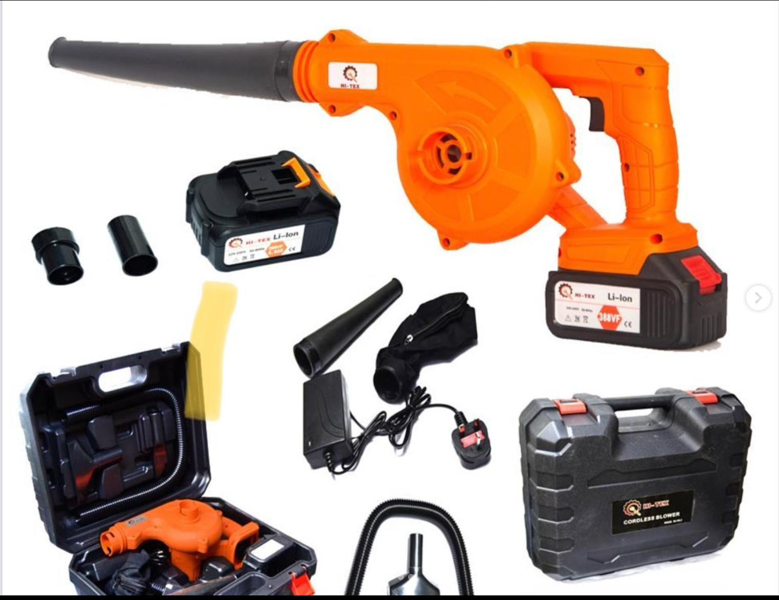 Air blower with a bag with all its tools