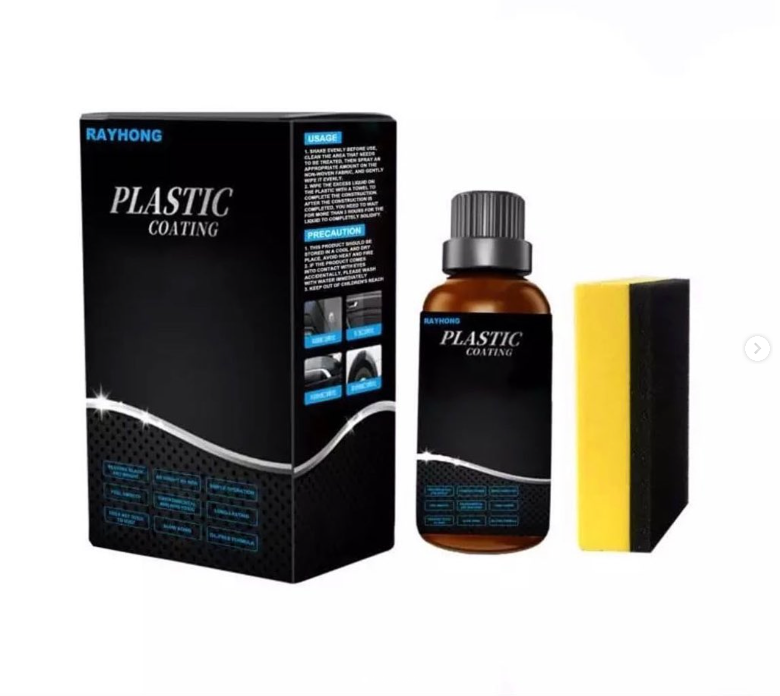 Automobile Group Car Plastic Parts Refurbishing Agent with Sponge Refurbishment Interior Maintenance Supplies Plastic Paste Coating 50ml Bottle