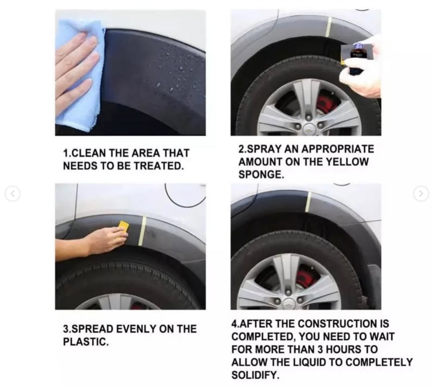 Automobile Group Car Plastic Parts Refurbishing Agent with Sponge Refurbishment Interior Maintenance Supplies Plastic Paste Coating 50ml Bottle